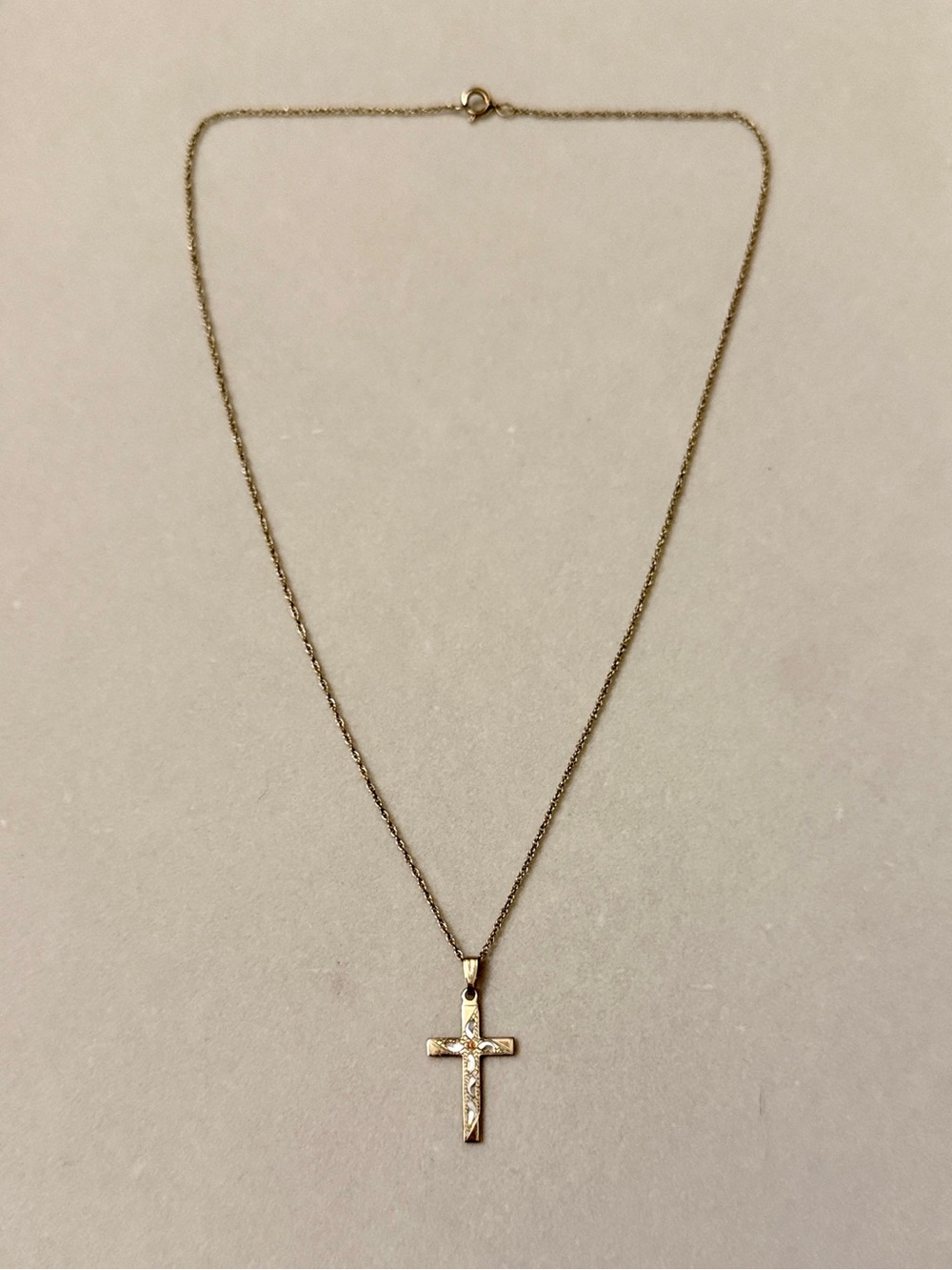 Vintage 1928 Jewelry Co. Engraved Cross Pendant Necklace - Picture 4 of 6